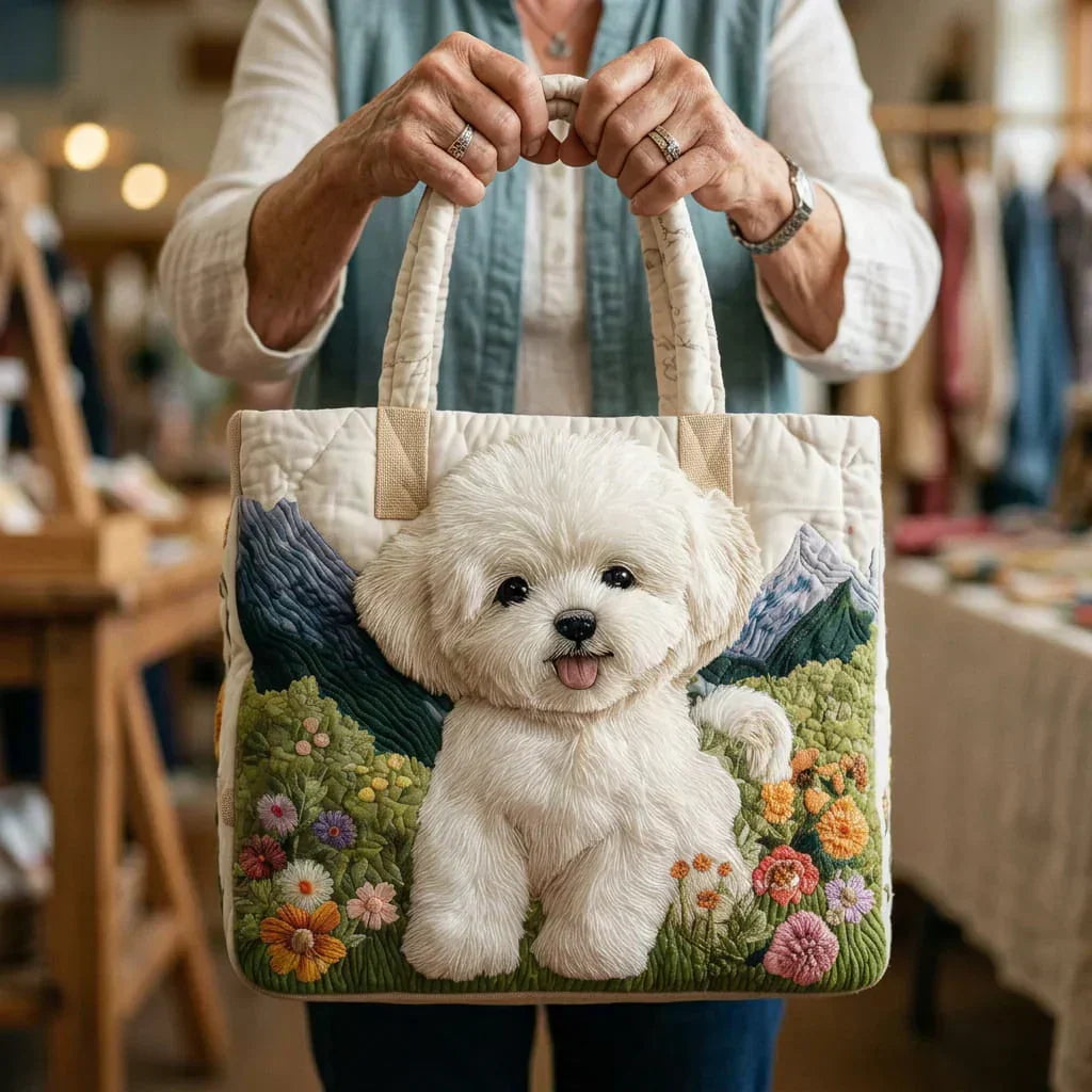 Quilted Fabric Bag - Enchanted Dog Design