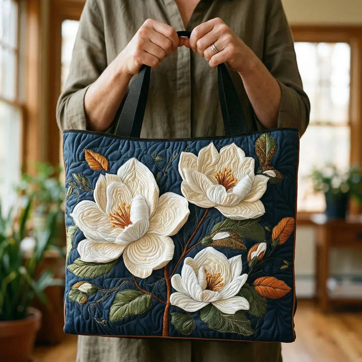 Quilted Bag - Delicate Magnolias Pattern