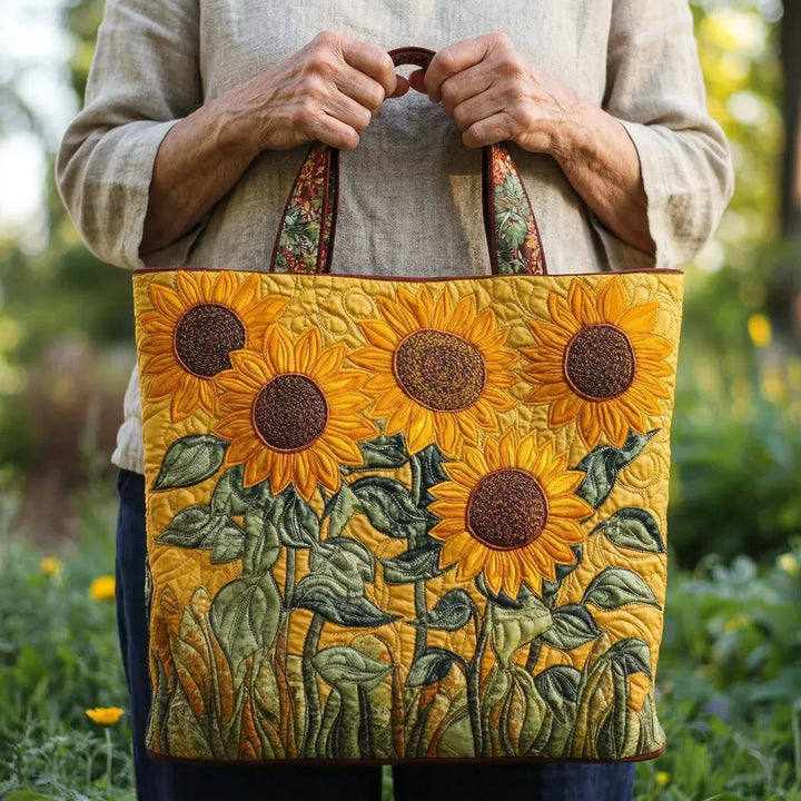 Classic Quilted Bag - Sunflower Print
