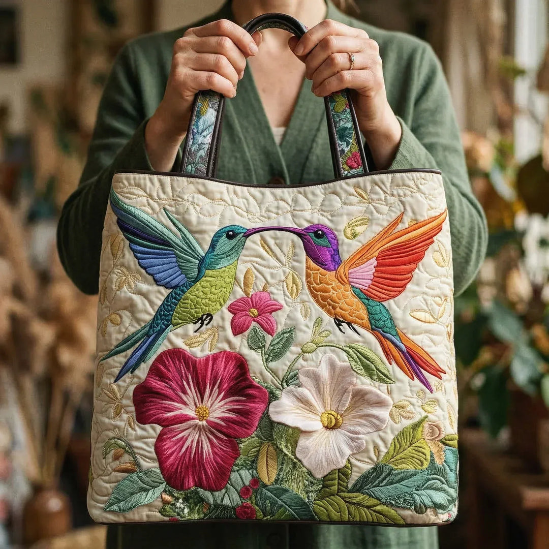 Fillable Bag - Hummingbird & White Flowers