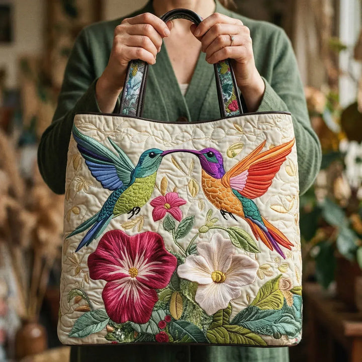 Fillable Bag - Hummingbird & White Flowers