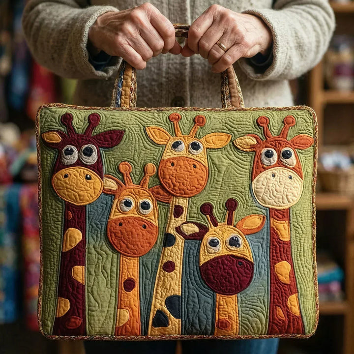 Giraffe Print Padded Tote Bag