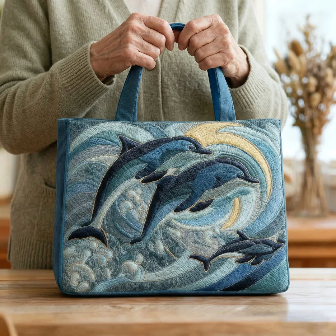 Artisan Tote Bag - Ocean Dolphin Design