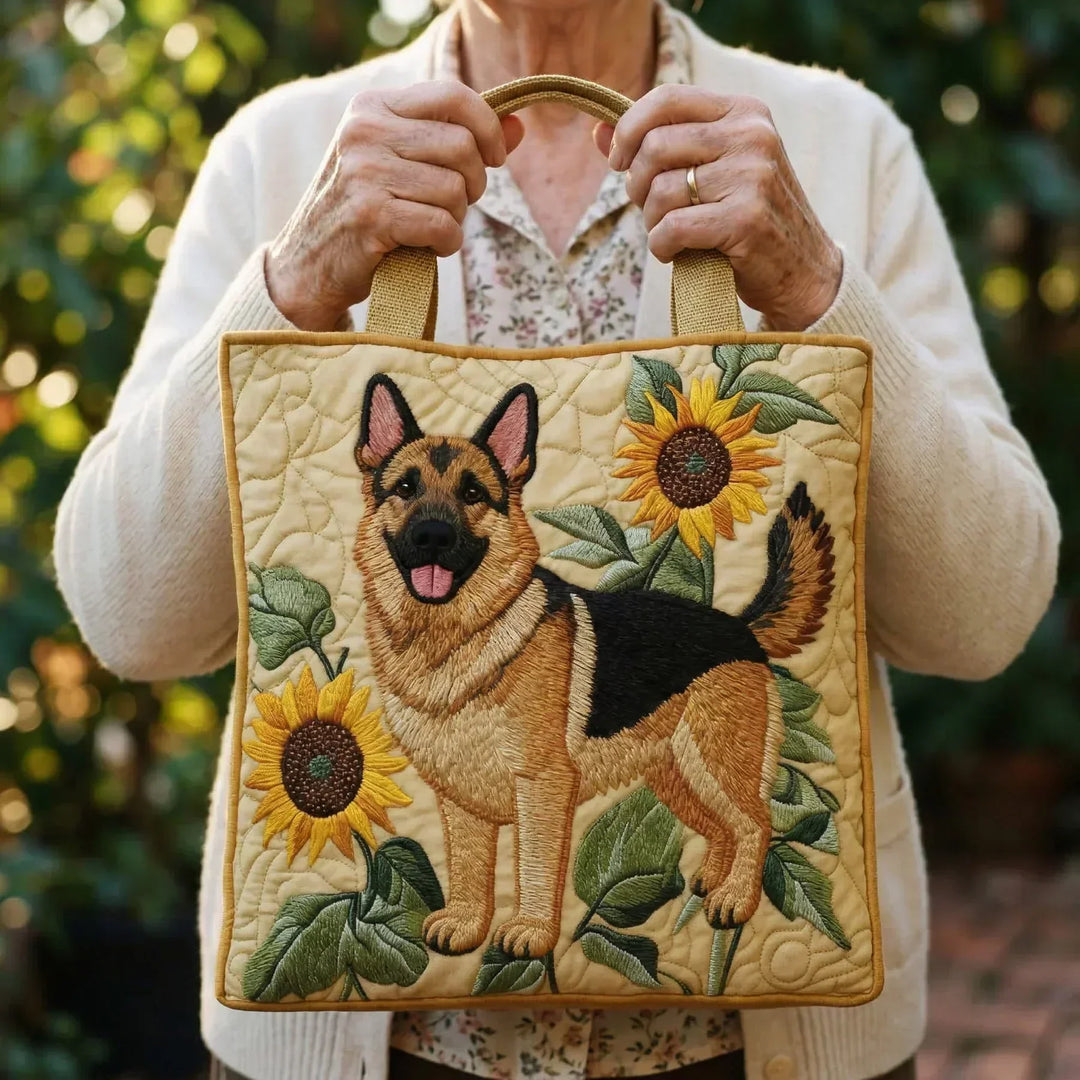 Floral German Shepherd Artisan Bag