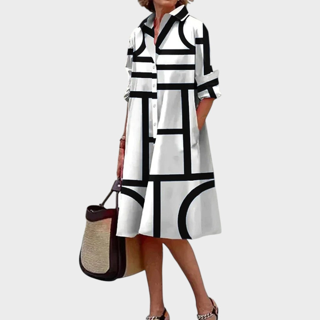 Dragana - Geometric Pattern Dress for Women