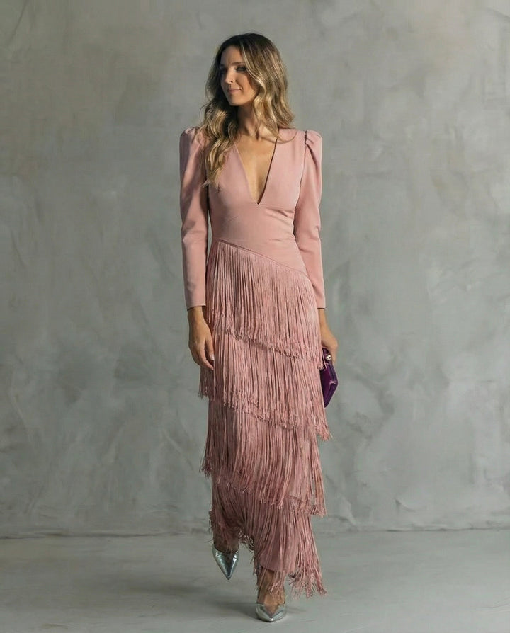 Clara – Elegant Fringed Dress