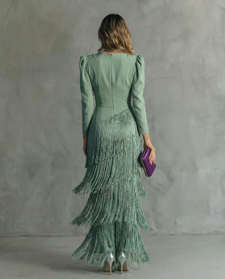 Clara – Elegant Fringed Dress