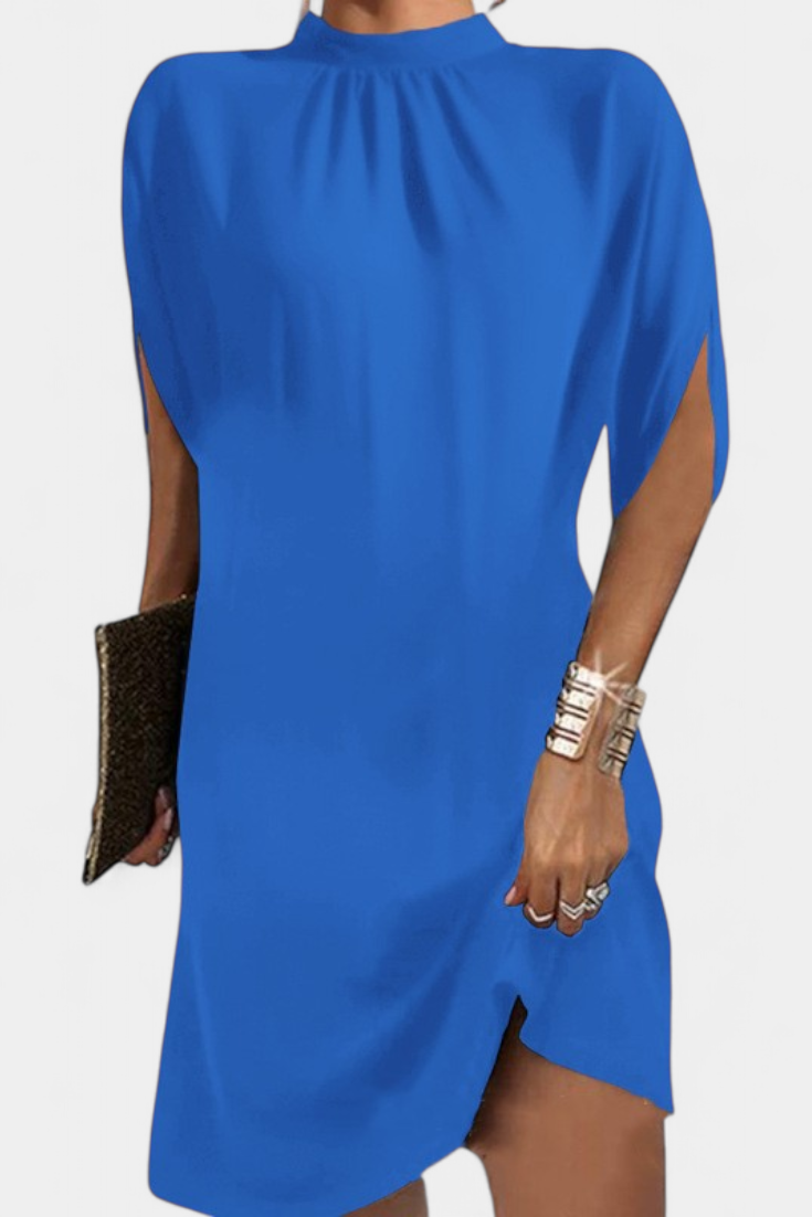 Ena Timeless Midi Dress with Round Neck
