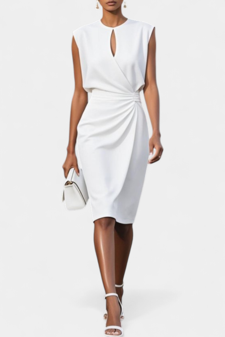 Maša Midi Dress with Long Sleeves and Round Neck