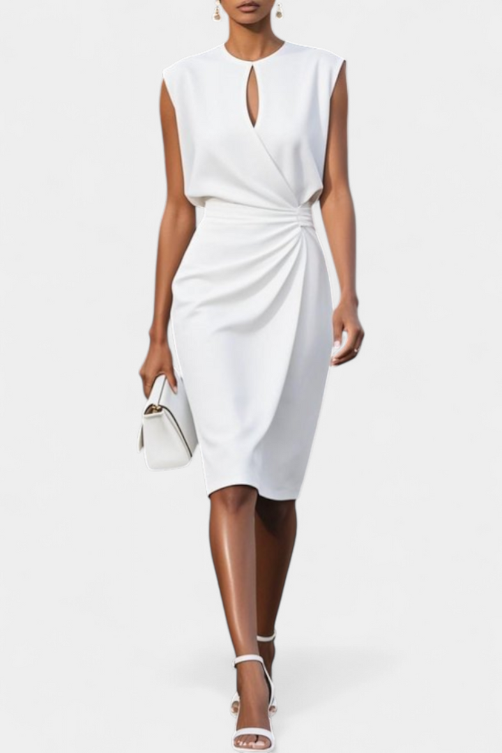 Maša Midi Dress with Long Sleeves and Round Neck