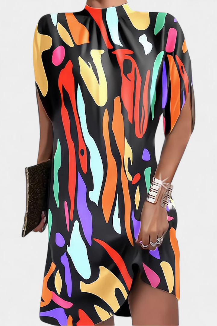 Ena Timeless Midi Dress with Round Neck