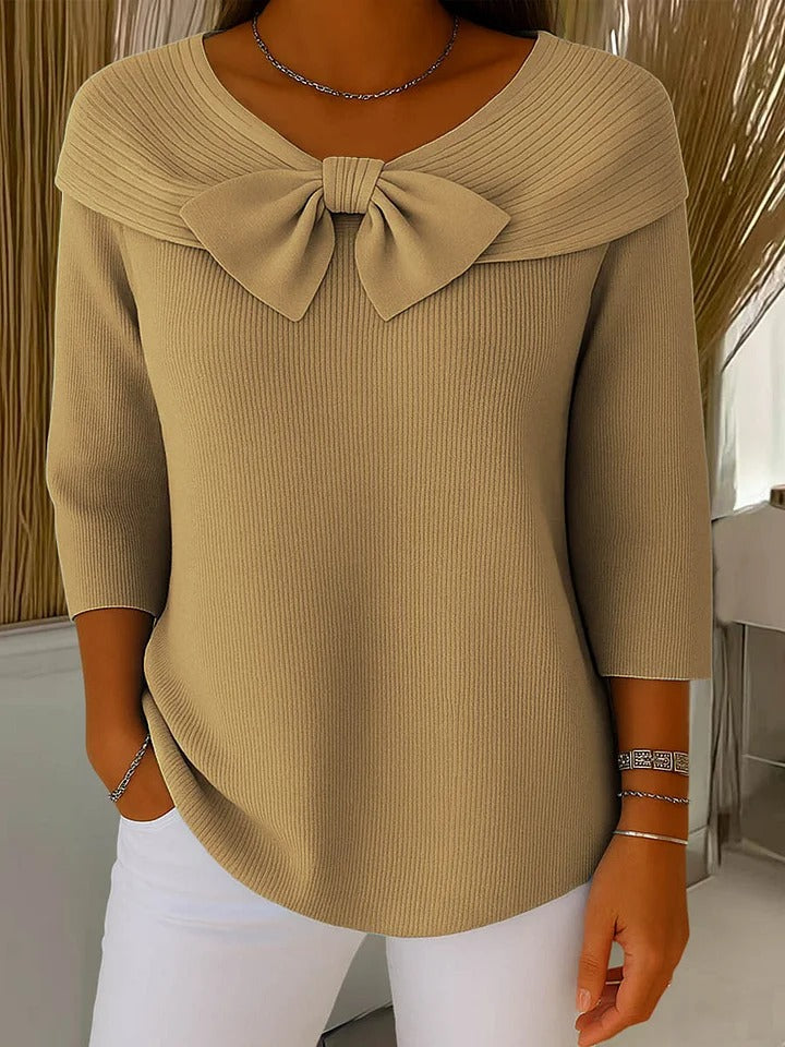 Wendeline | Bow Detail Sweater with Round Neck