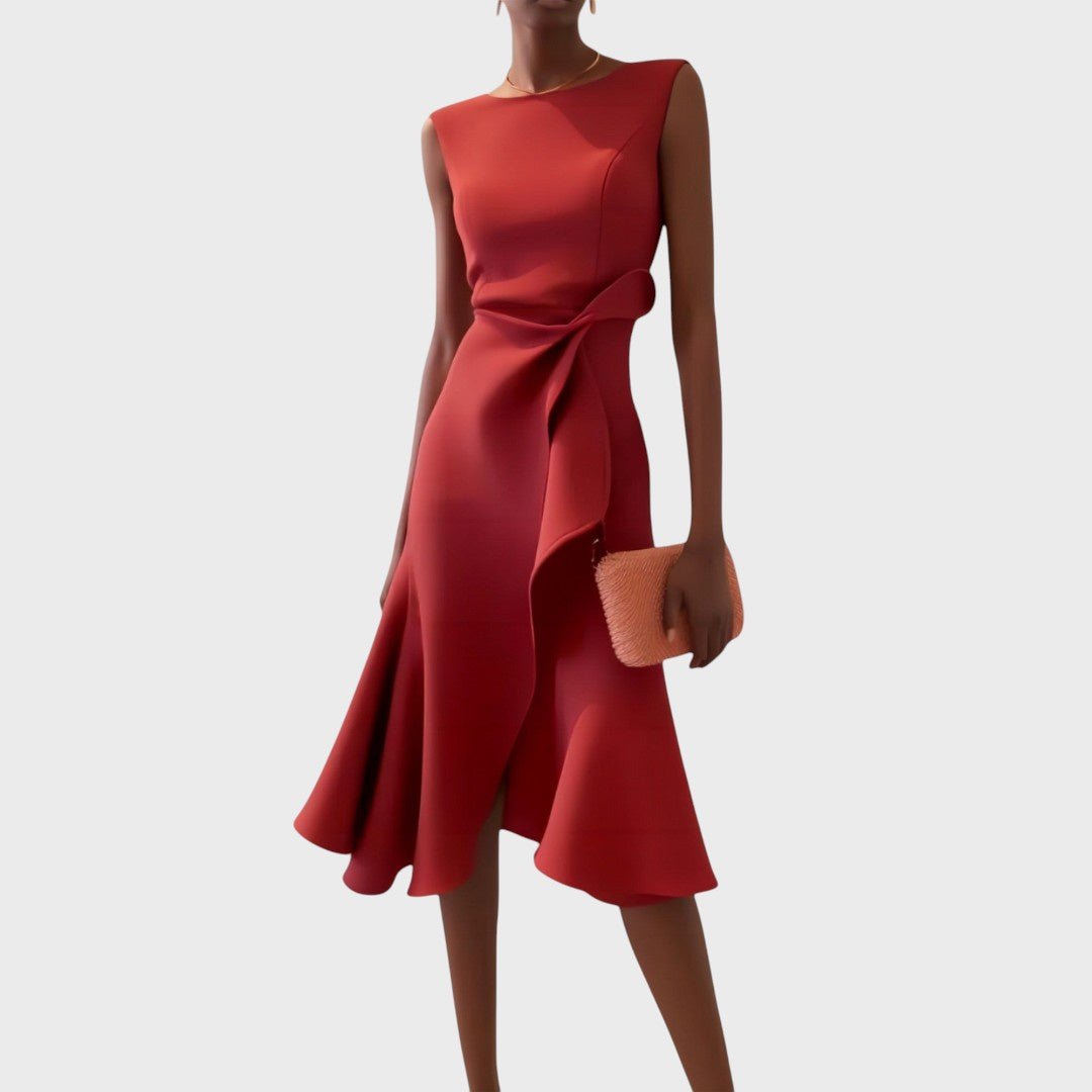 Katarina - Asymmetrical Ruched Midi Dress
