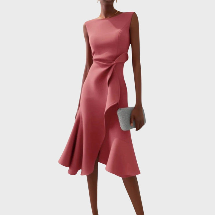 Katarina - Asymmetrical Ruched Midi Dress