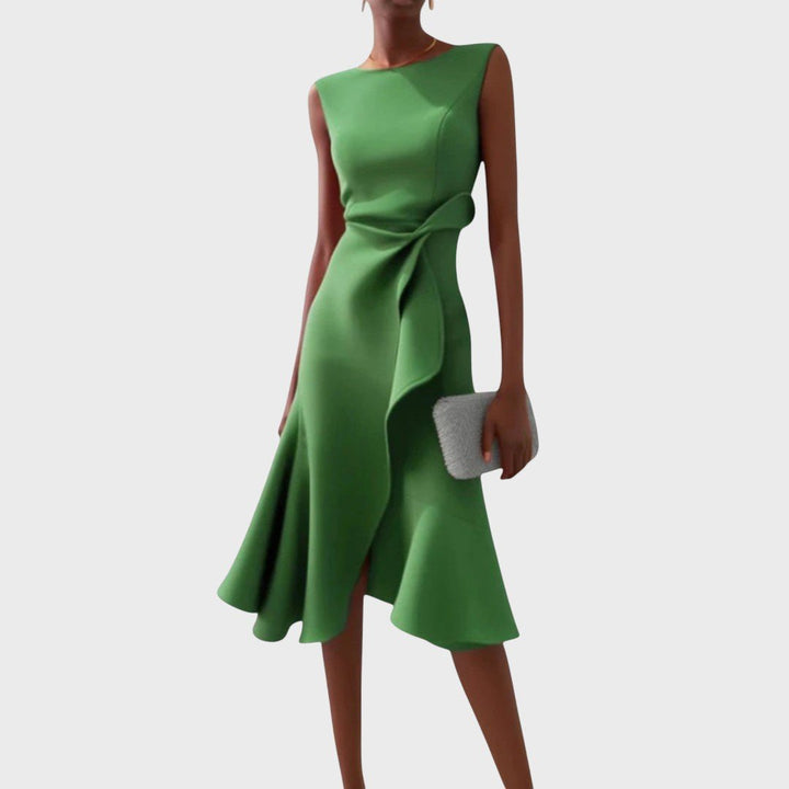 Katarina - Asymmetrical Ruched Midi Dress