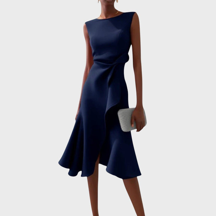Katarina - Asymmetrical Ruched Midi Dress