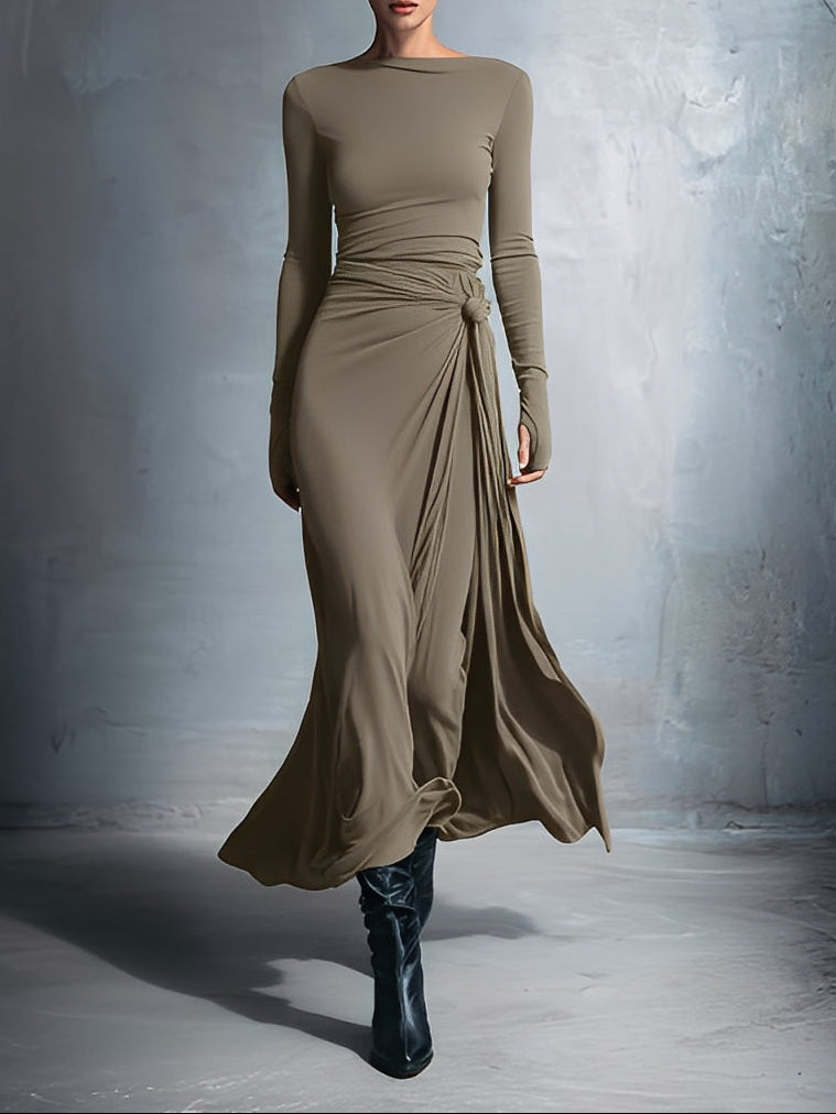 Naomie | Silk Knot Maxi Dress