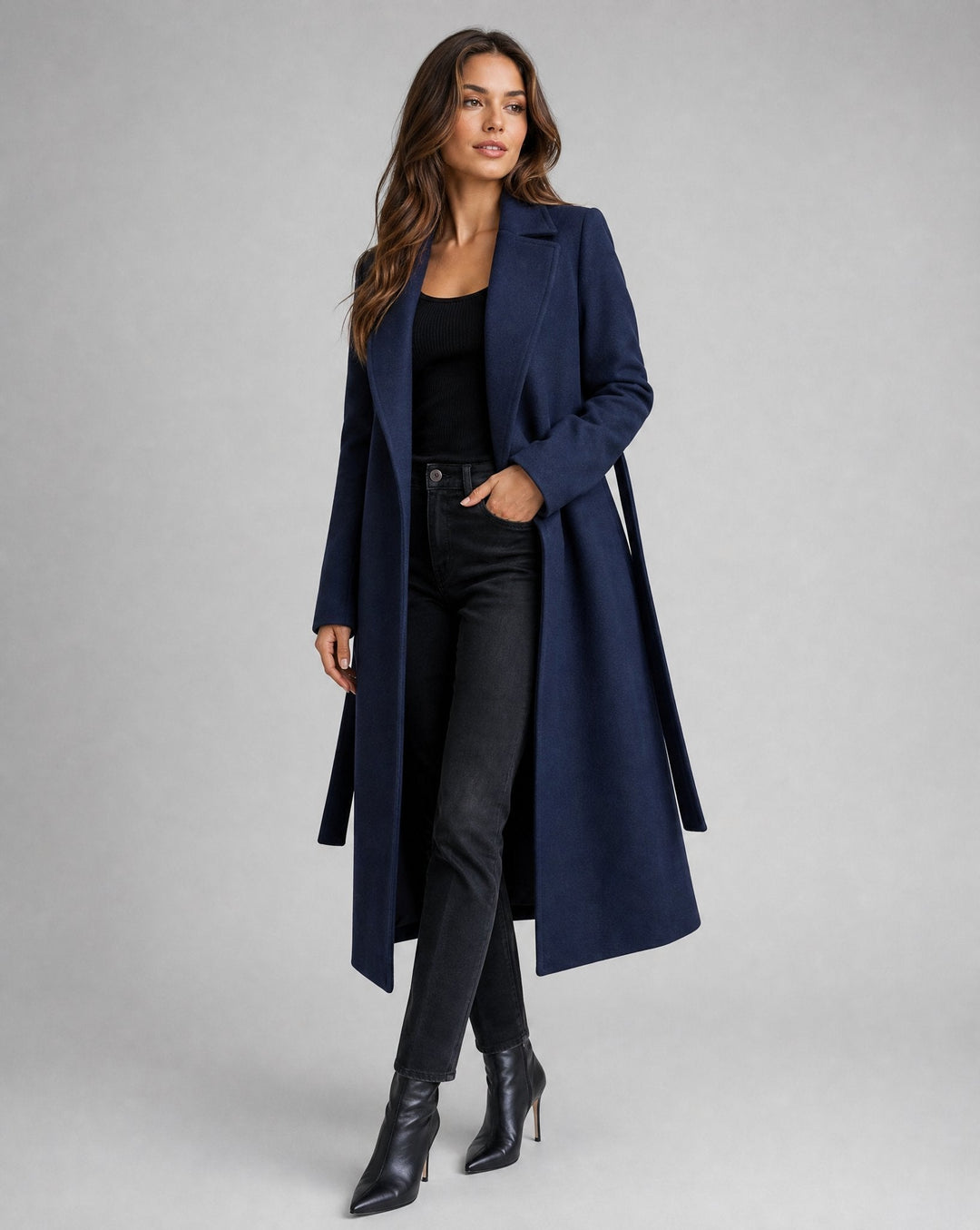 Romy | Belted Tailored Long Coat
