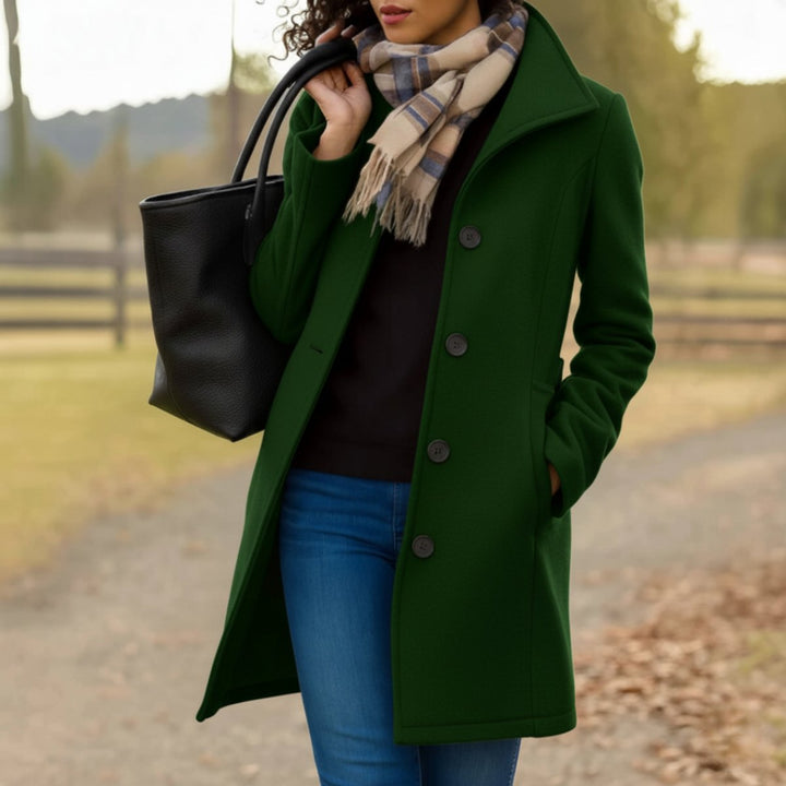 Merel | Classic Mid-Length Coat with Single Button Fastening