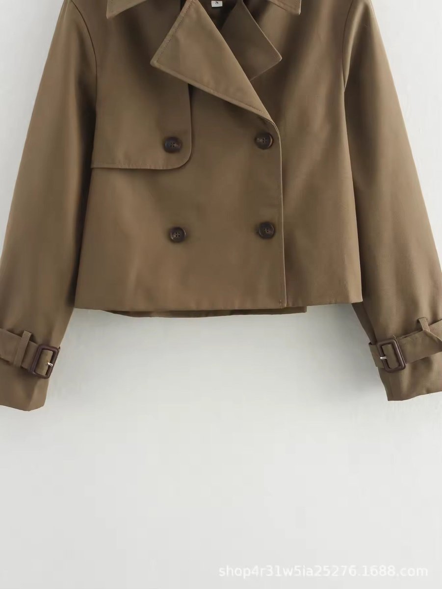 Jantien | Short Double-Breasted Trench Coat