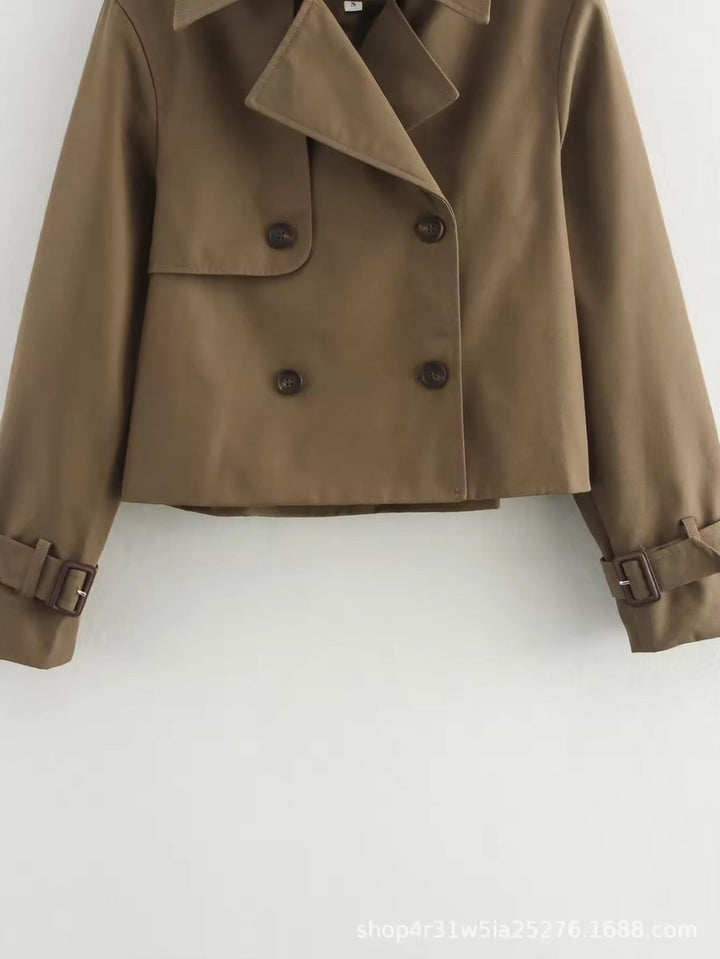 Jantien | Short Double-Breasted Trench Coat