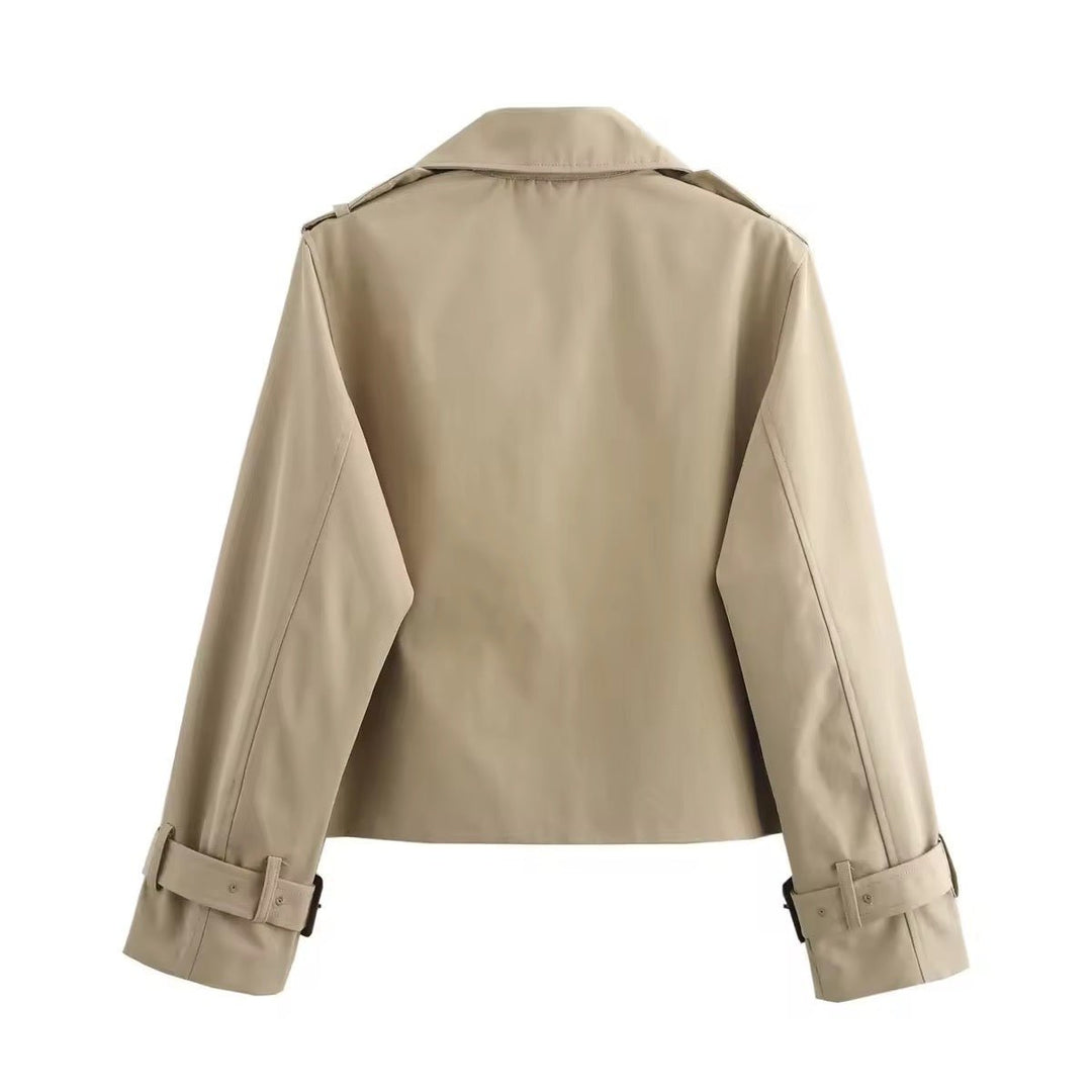 Jantien | Short Double-Breasted Trench Coat