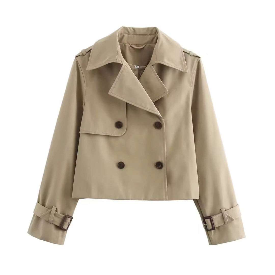 Jantien | Short Double-Breasted Trench Coat
