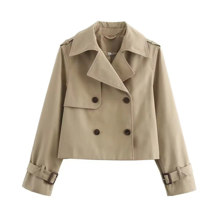 Jantien | Short Double-Breasted Trench Coat