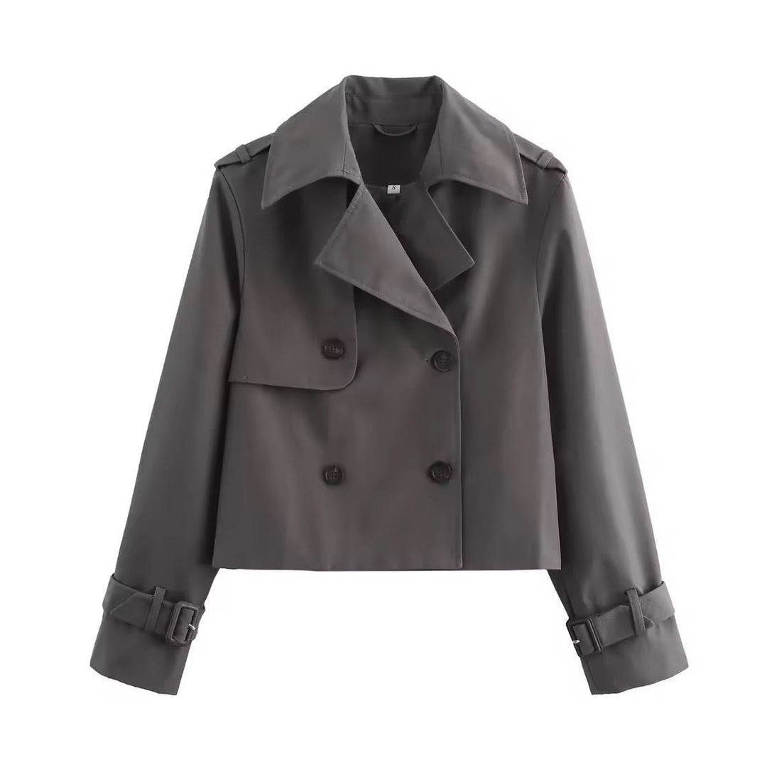Jantien | Short Double-Breasted Trench Coat