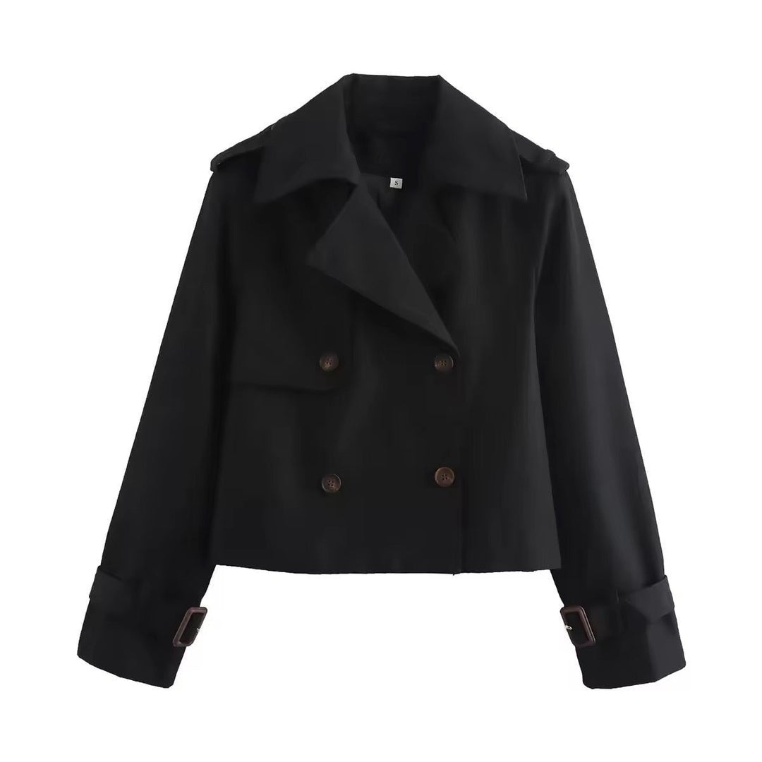 Jantien | Short Double-Breasted Trench Coat