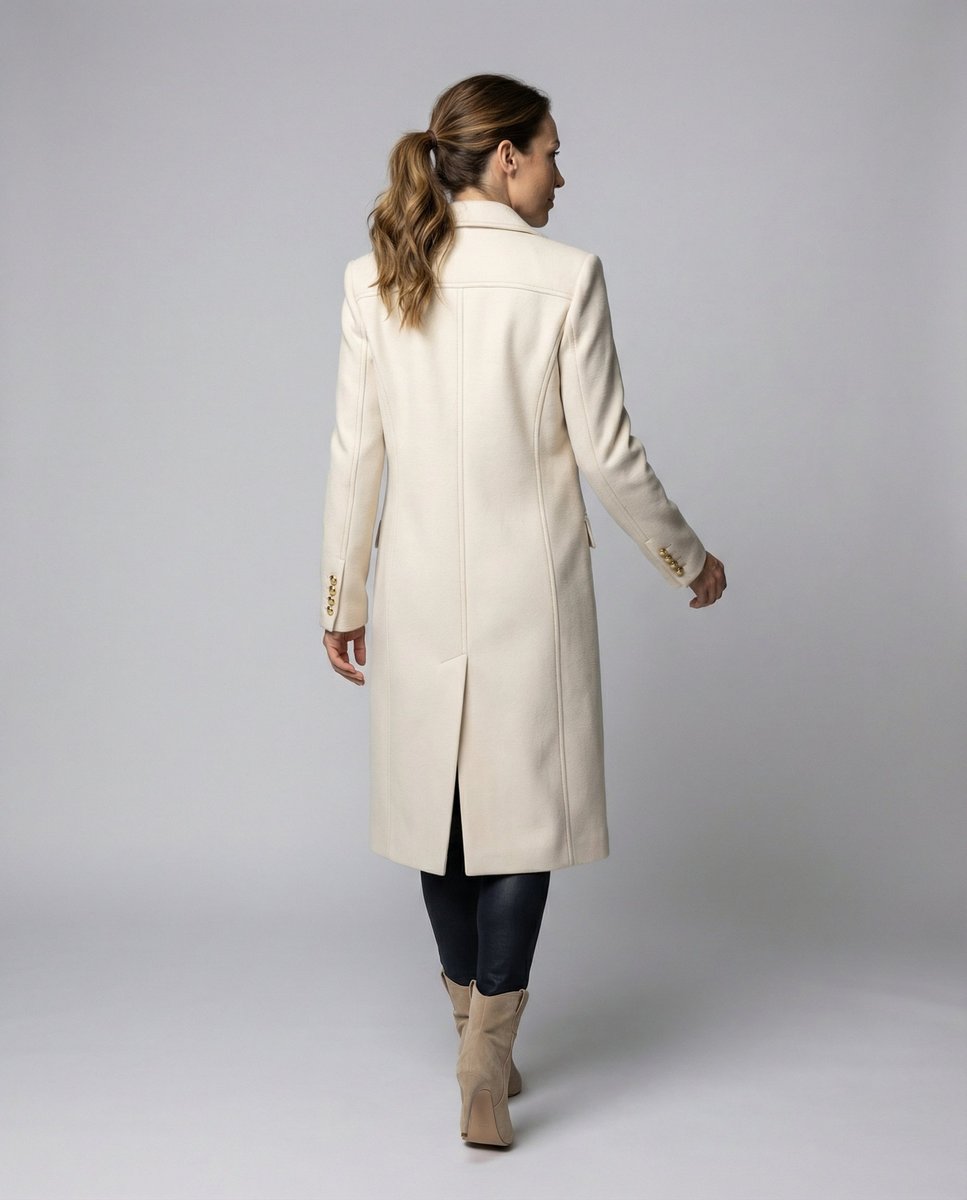 Silke | Elegant Double-Breasted Long Coat