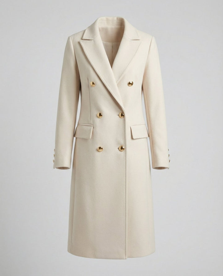 Silke | Elegant Double-Breasted Long Coat