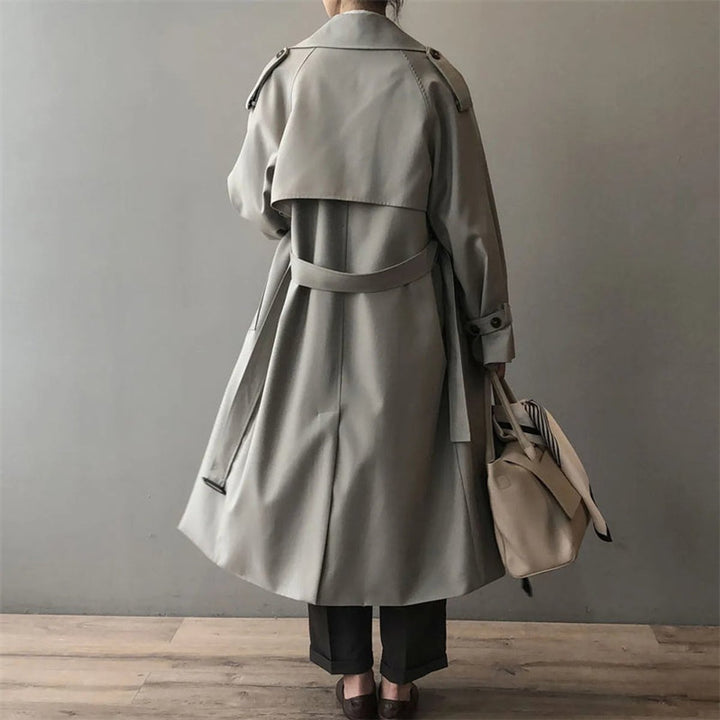 Ria | Timeless Double-Breasted Long Trench Coat