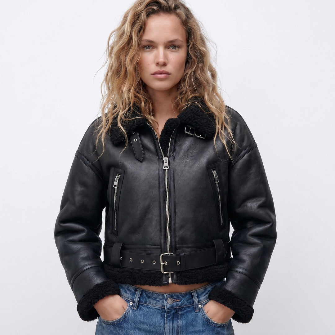 Yfke | Faux Fur Lined Bomber Jacket