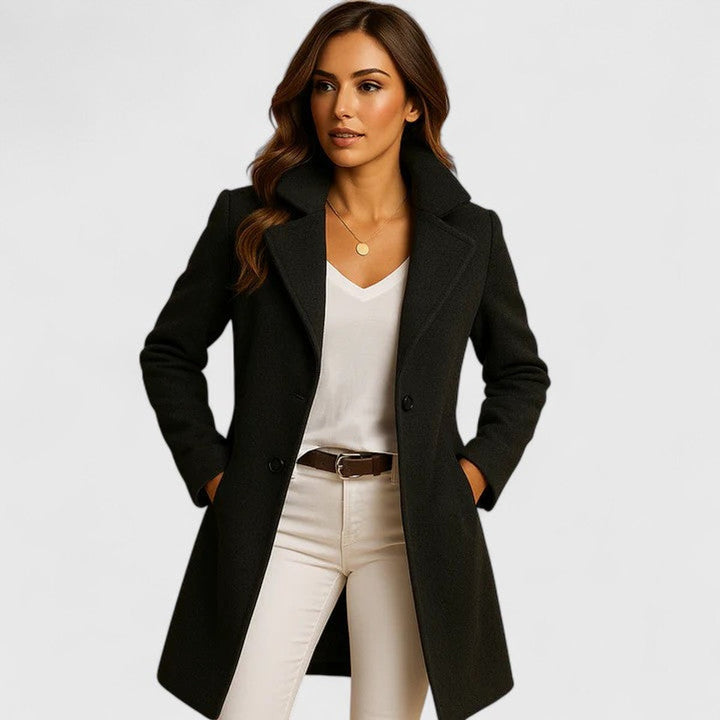 Sterre | Elegant Long Coat with Notched Lapels
