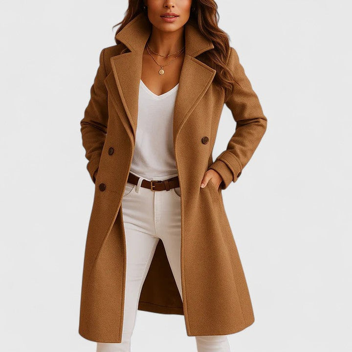 Sterre | Chic Long Coat with Notch Lapel