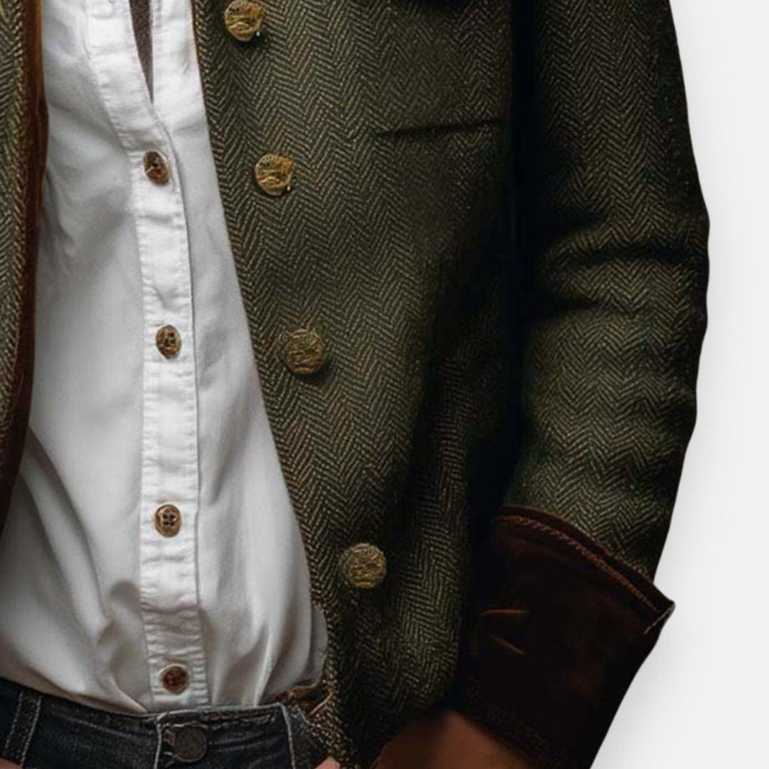 Rosanne | Classic Herringbone Military Jacket