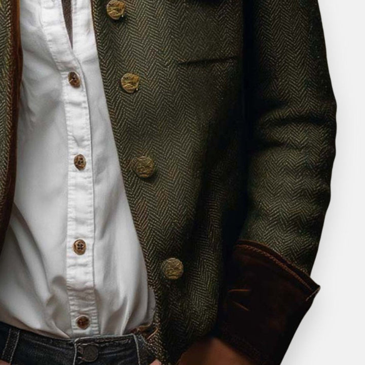 Rosanne | Classic Herringbone Military Jacket