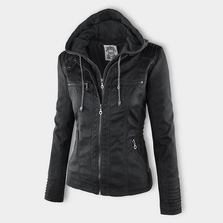 Cornelie | Chic Biker Jacket with Removable Hood