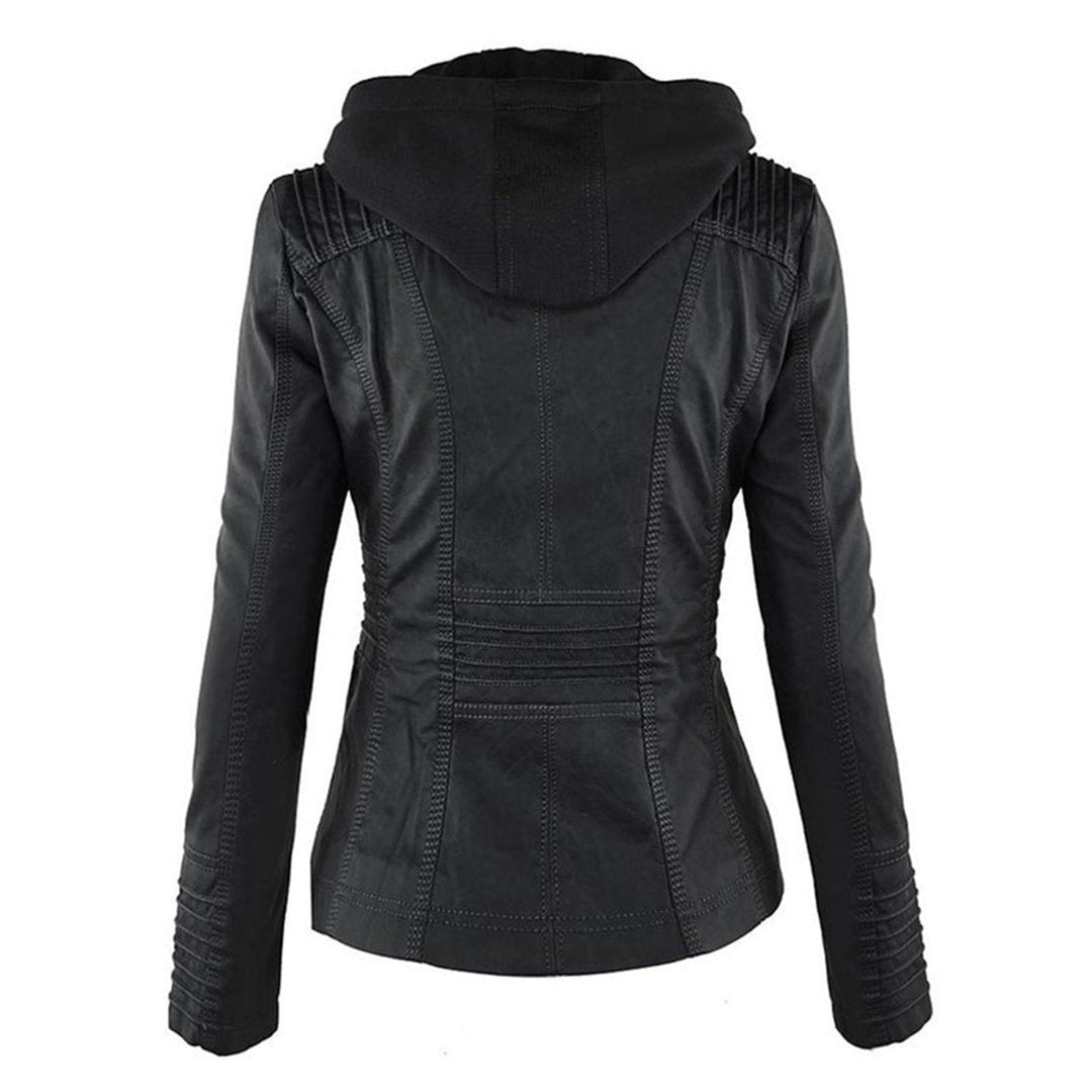 Cornelie | Chic Biker Jacket with Removable Hood