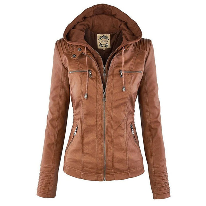 Cornelie | Chic Biker Jacket with Detachable Hood