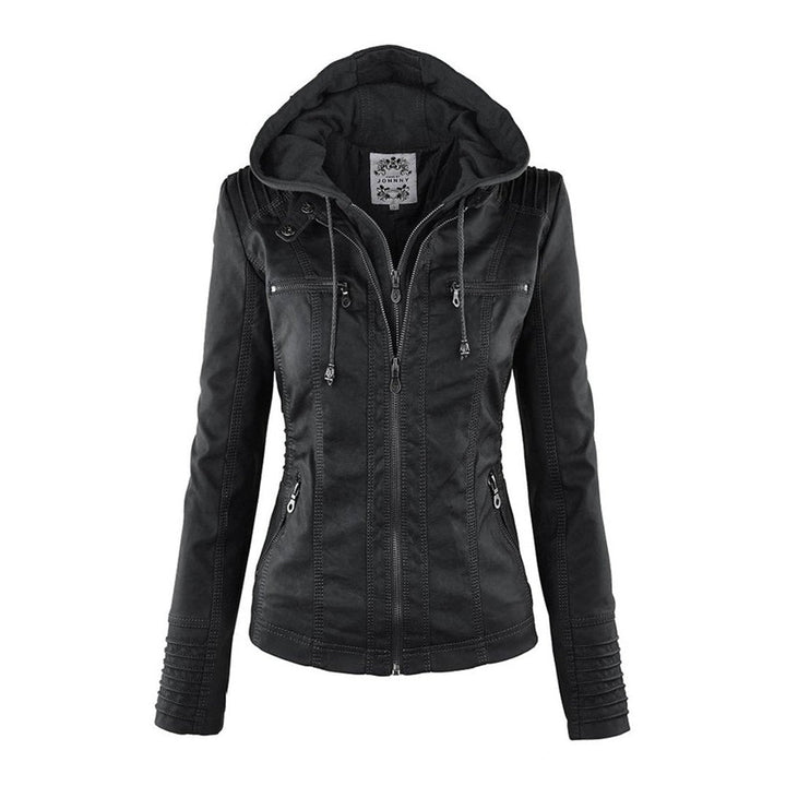 Cornelie | Chic Biker Jacket with Detachable Hood
