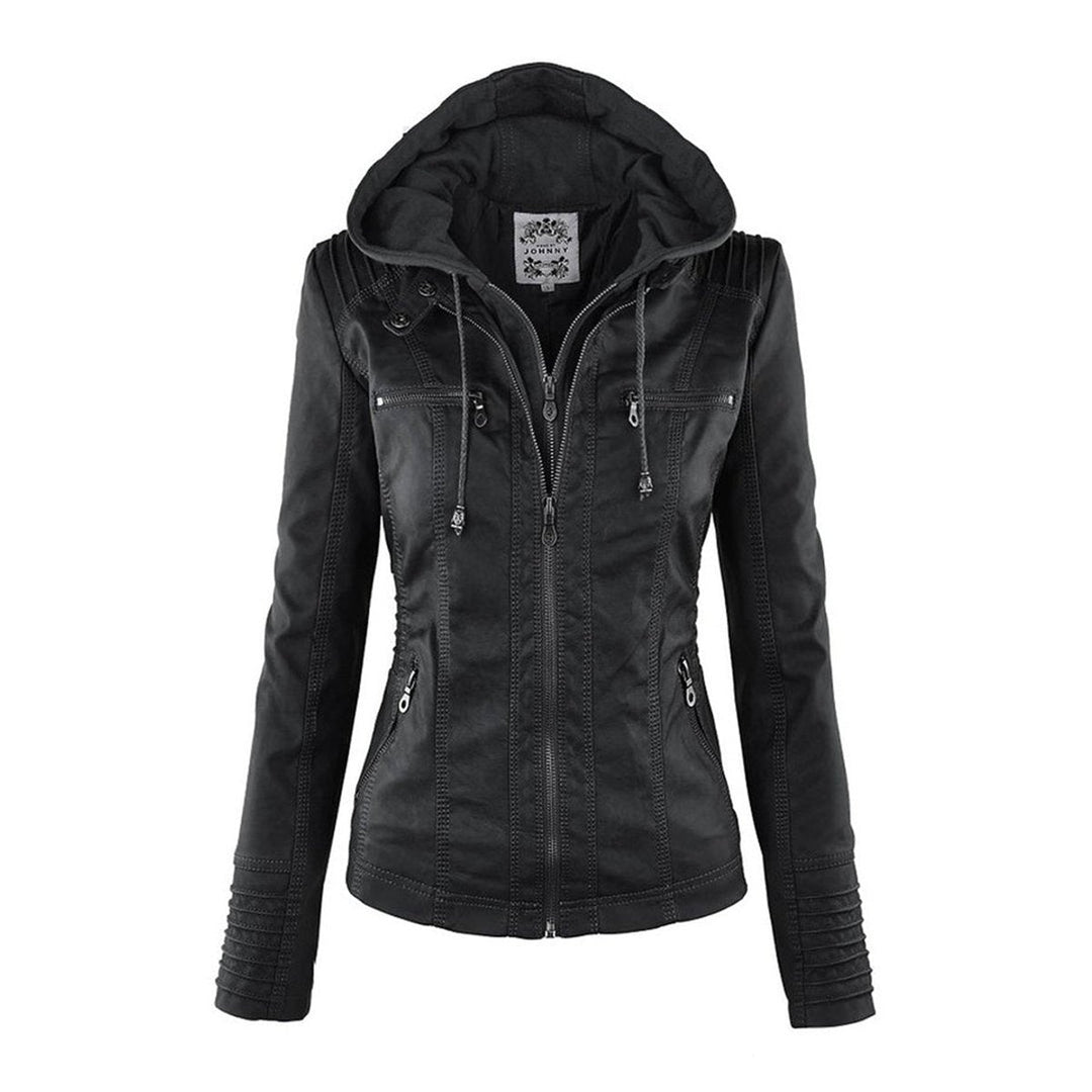 Cornelie | Chic Biker Jacket with Removable Hood