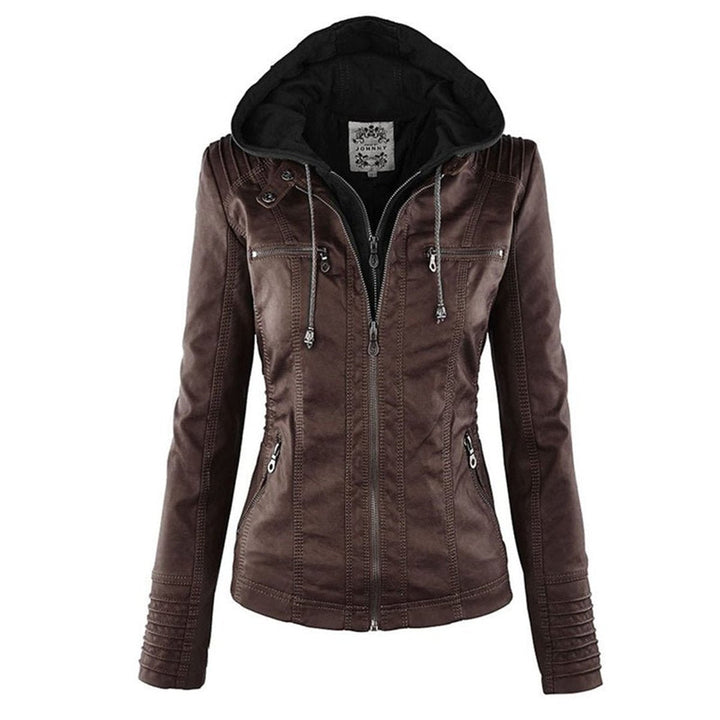 Cornelie | Chic Biker Jacket with Detachable Hood