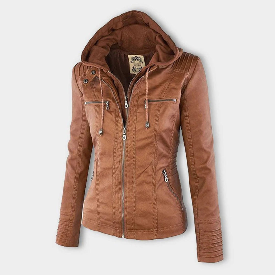 Cornelie | Chic Biker Jacket with Detachable Hood