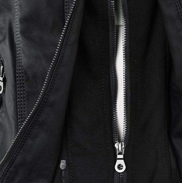 Jantien | Sporty Hooded Biker Jacket