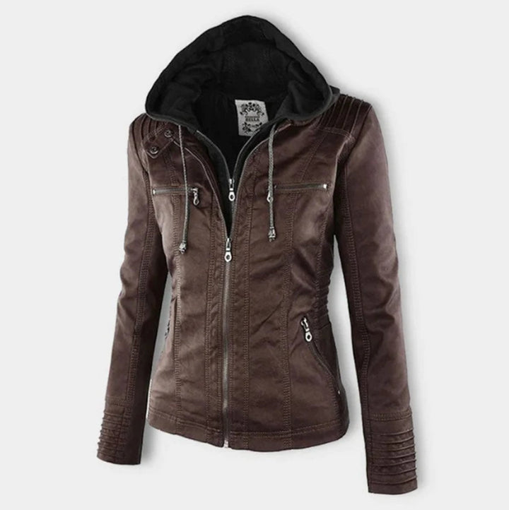 Jantien | Hooded Sporty Biker Jacket