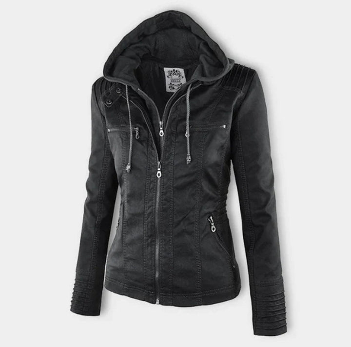 Jantien | Hooded Sporty Biker Jacket