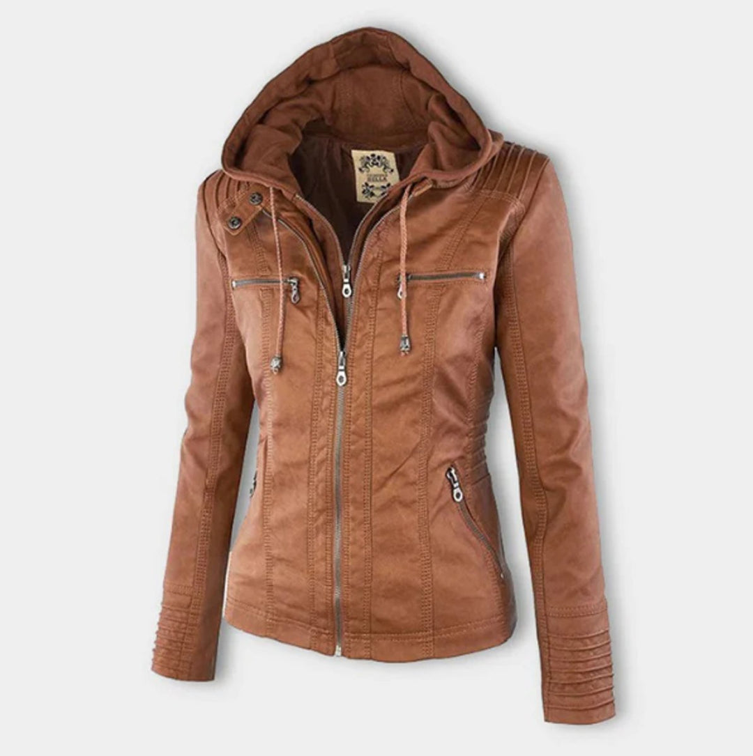 Jantien | Hooded Sporty Biker Jacket