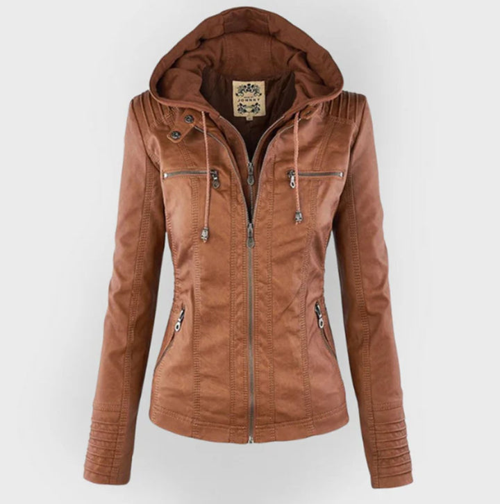 Jantien | Hooded Sporty Biker Jacket